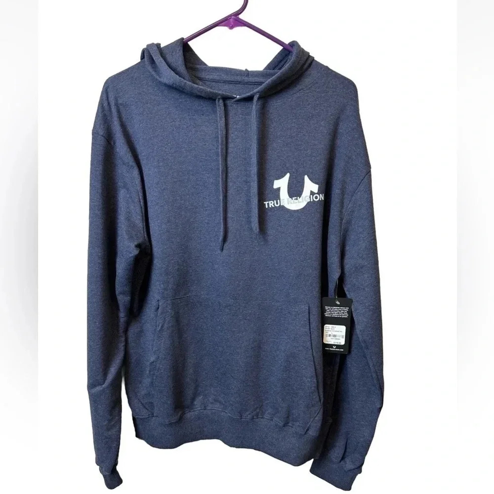 NWT True Religion‎ Navy Blue Pullover Hoodie.